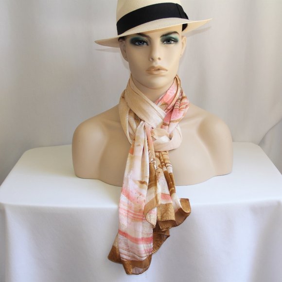 100% Silk Scarf/Wrap. Gorgeous Combination of Silk Weaves - Picture 4 of 13